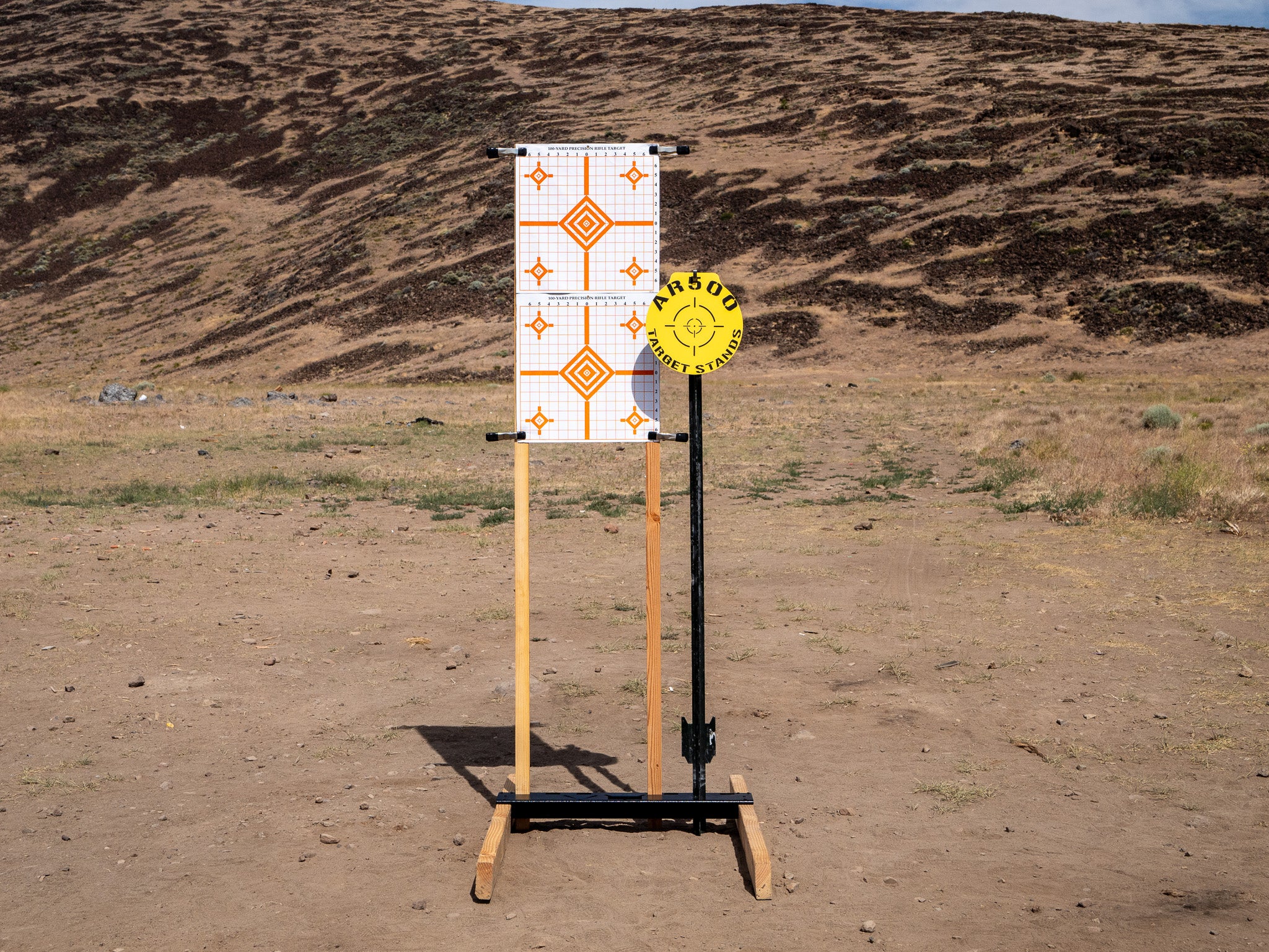 steel target stand and a paper target stand for shooting